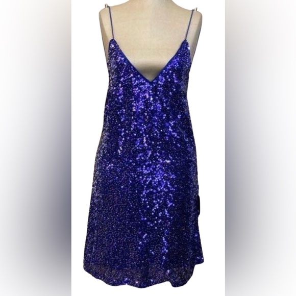 NWT LULU’S Force of Fashion Royal Blue Backless Sequin Mini Party Dress Sz Small - Picture 4 of 6